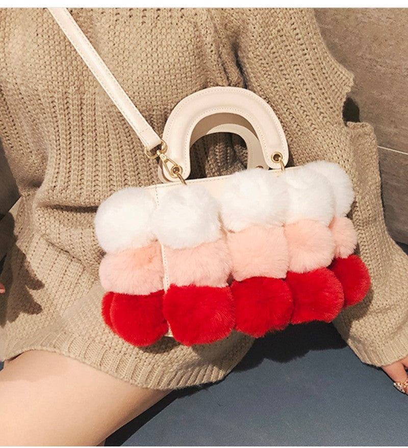 Luxury Fox Fur Ladies Handbag
