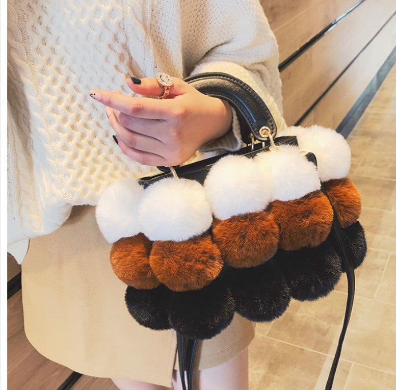 Luxury Fox Fur Ladies Handbag